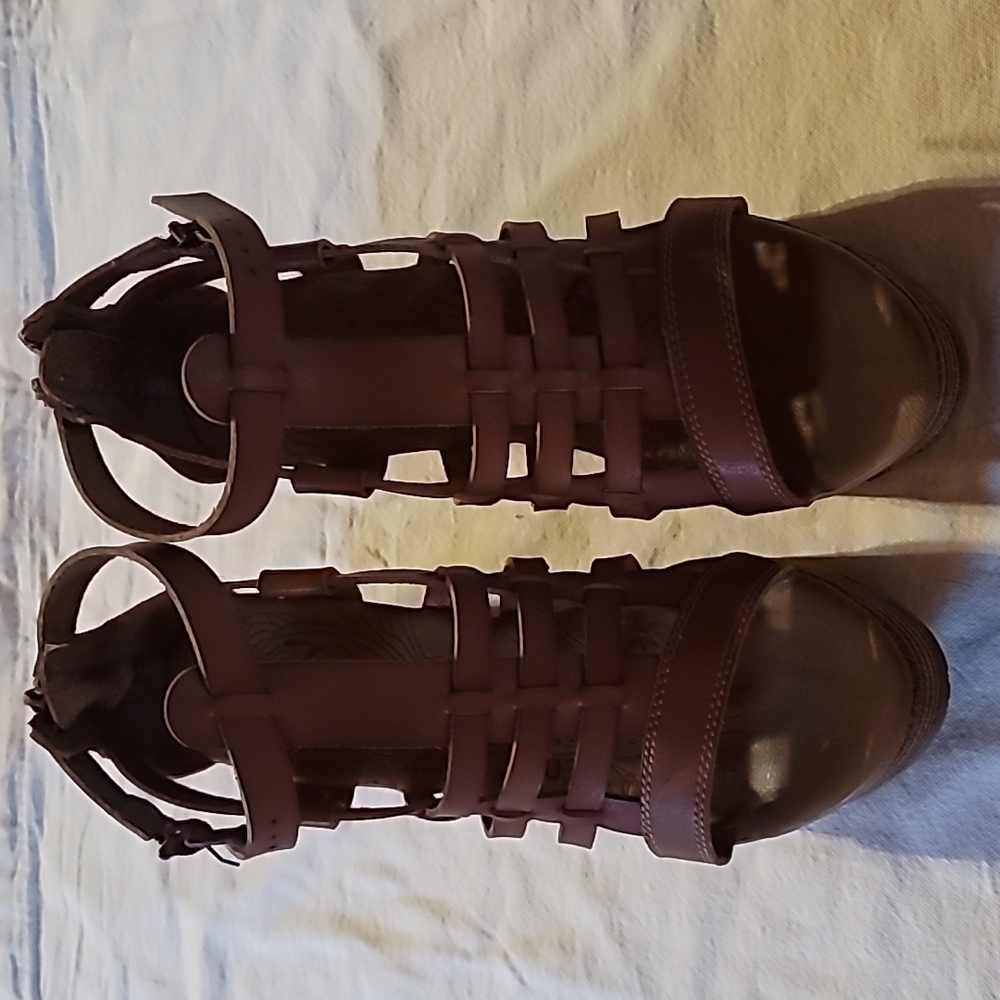 Blowfish, Size 7.5, Brown and Tan. Headed to LA for auction.